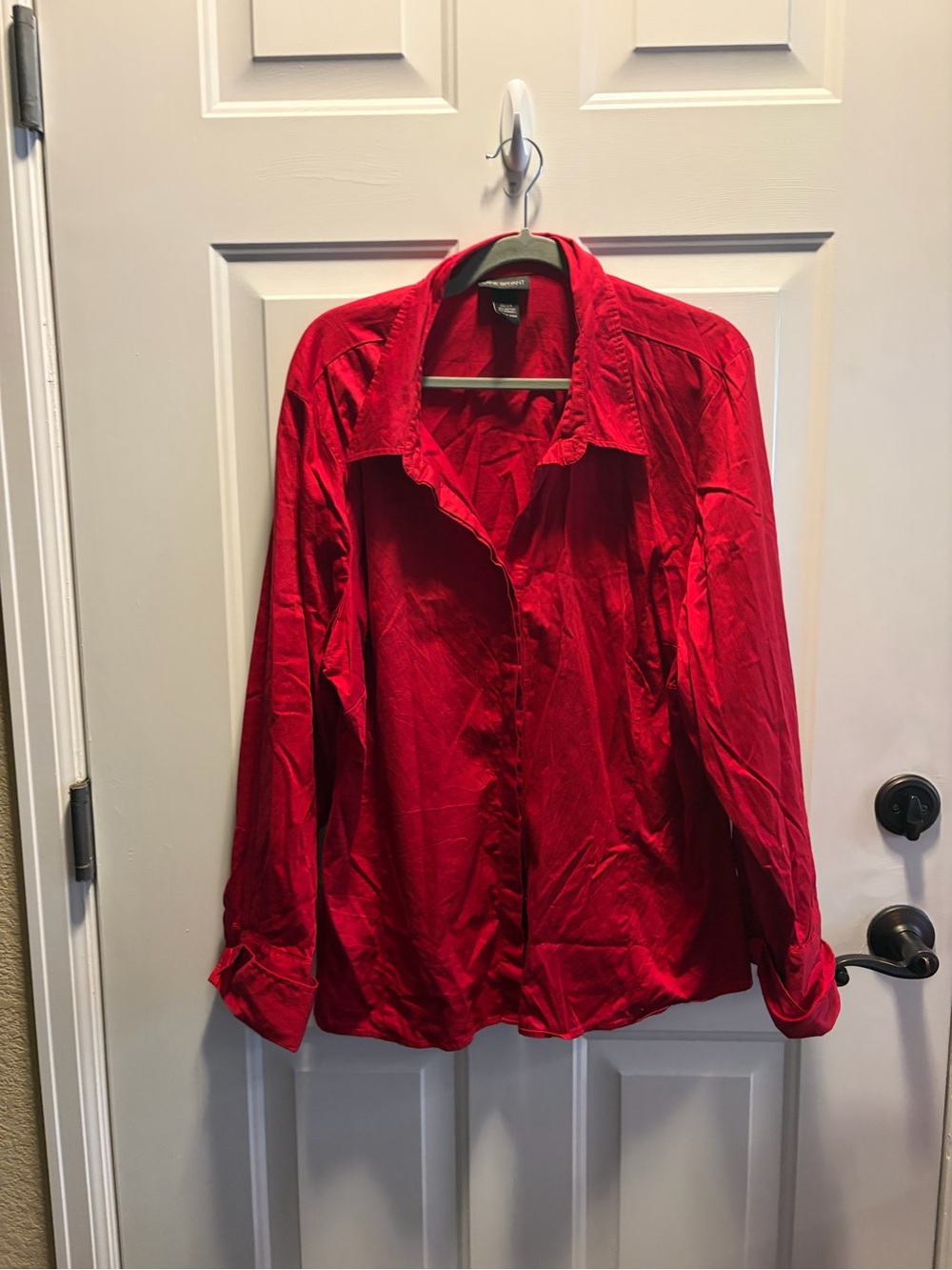 Lane Bryant Women's Red Button-Up Shirt